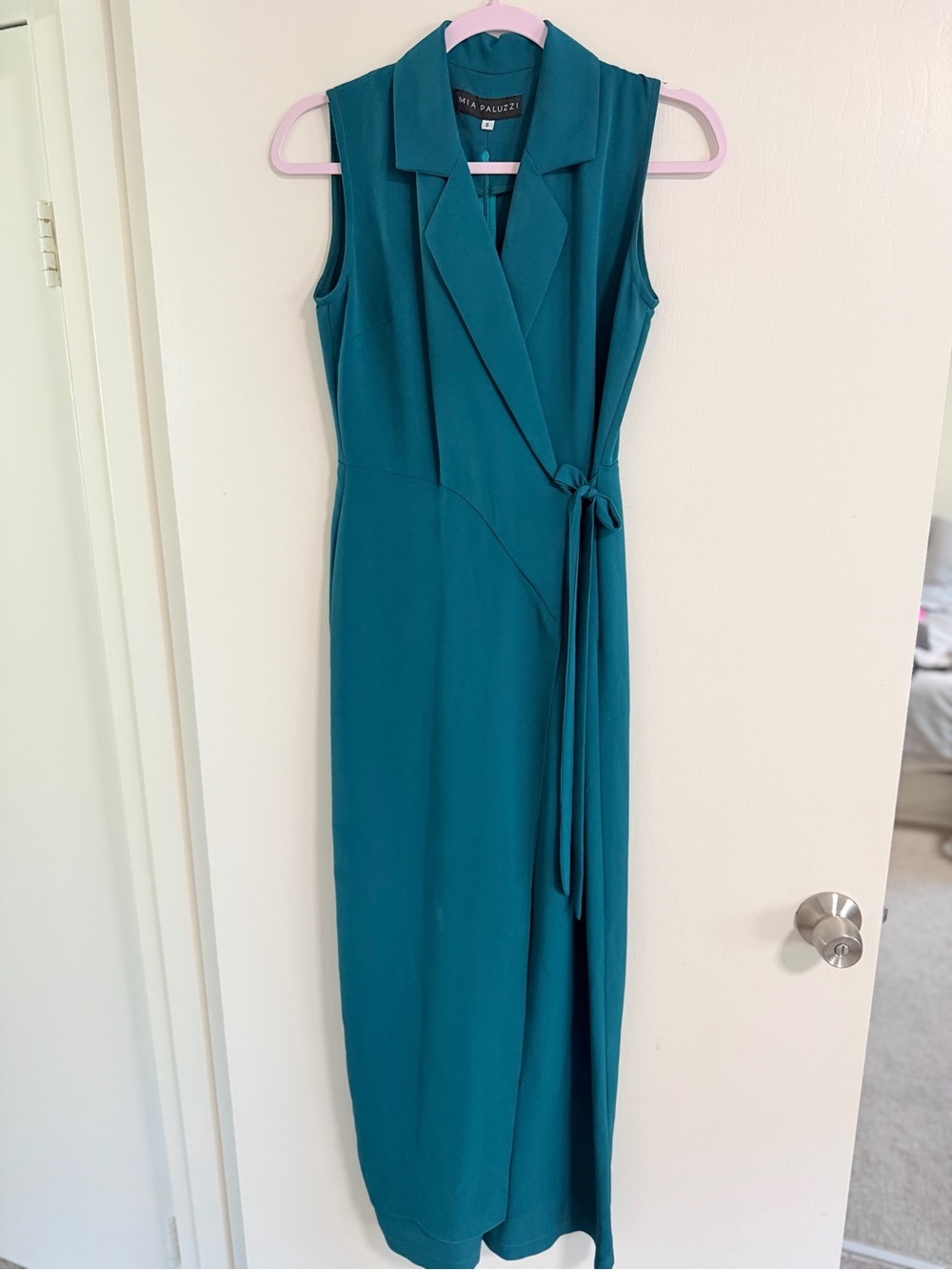 Sleeveless Wrap Maxi Dress in Teal by Via Spiga
